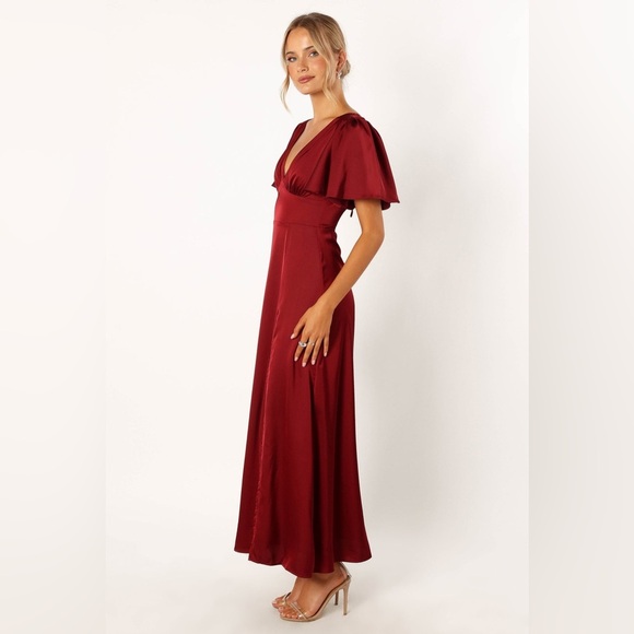 PETAL & PUP CASPER MAXI DRESS - WINE L B2474 - Picture 3 of 5